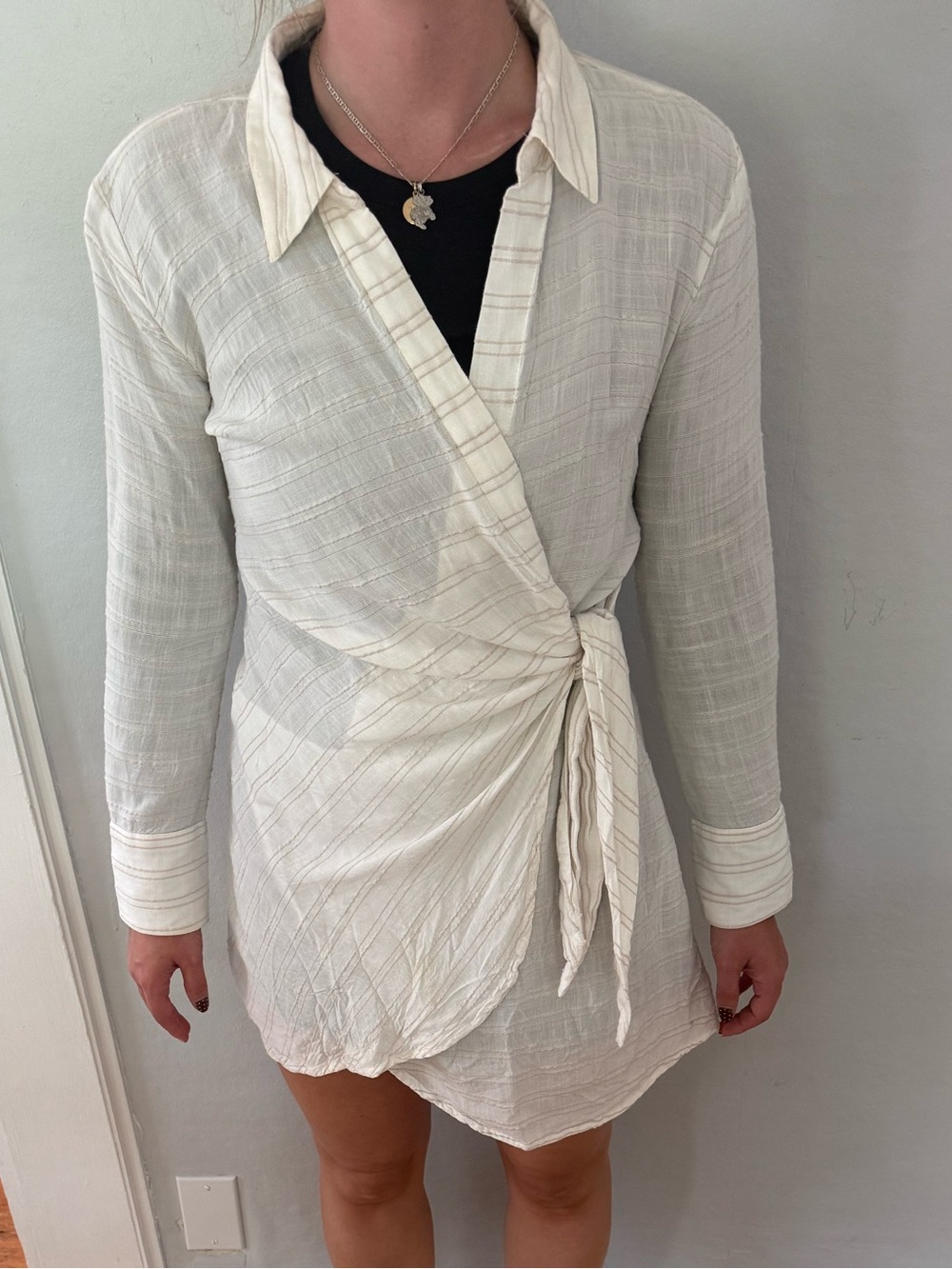 l*space White Wrap Cover Up with Tie-Waist